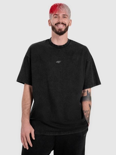 4F T-shirt oversize gładki męski 4F x Tomasz Fornal - szary M. Szare t-shirty 4F, m, z aplikacjami, z materiału, bez kołnierzyka, bez ramiączek. Za 99.99 zł.