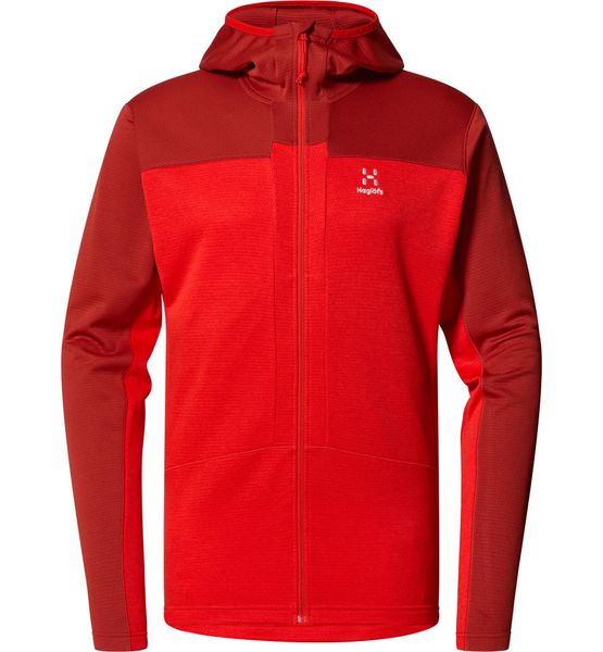 Bluza techniczna męska ROC Flash Mid Hood. Czerwone bluzy z kapturem Haglöfs, l, bez wzorów, z materiału, z kapturem. Za 403.99 zł.