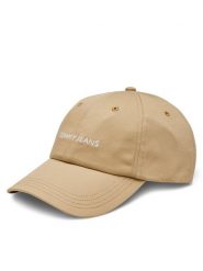 Tommy Jeans Czapka z daszkiem Tjm Linear Logo Cap AM0AM12024 Beżowy. Brązowe czapki z daszkiem Tommy Jeans, bez wzorów, z jeansu. Za 79.99 zł.