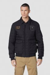 AERONAUTICA MILITARE Czarna męska kurtka Quilted Ripstop Pilot. Czarne kurtki Aeronautica Militare, l, bez wzorów, z syntetyku, bez kaptura. W wyprzedaży za 899.99 zł.