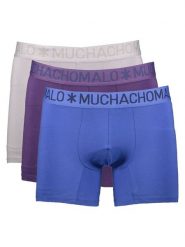 Muchachomalo Bokserki (3 pary) w kolorze szaro-fioletowo-niebieskim rozmiar: M. Niebieskie bokserki MUCHACHOMALO, m, bez wzorów. Za 88.23 zł.