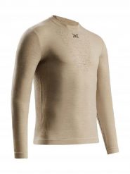 Koszulka męska X-Bionic MIGHTYWOOL SHIRT LS MEN SAND M100. Brązowe bielizna termoaktywna X-Socks, m, bez wzorów, z wełny, bez ramiączek. Za 599.99 zł.