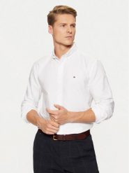 Tommy Hilfiger Koszula Solid Heritage MW0MW35774 Biały Regular Fit. Białe koszule Tommy Hilfiger, m, bez wzorów, z bawełny, bez kołnierzyka, bez ramiączek. Za 279.99 zł.