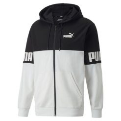 Bluza z kapturem z pełnym zamkiem błyskawicznym Puma Power Colorblock TR. Białe bluzy Puma, xl, bez wzorów, z kapturem. W wyprzedaży za 220.95 zł.