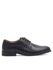 Gino Rossi Półbuty FABIO-02 123AM Czarny. Czarne eleganckie półbuty Gino Rossi, bez wzorów, ze skóry, bez obcasa, bez zapięcia. Za 249.99 zł.