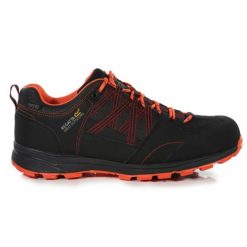 Buty trekkingowe męskie Regatta Samaris II Low wodoodporne. Czarne buty trekkingowe Regatta, bez wzorów, bez zapięcia. W wyprzedaży za 263.00 zł.