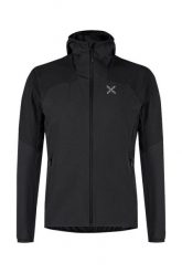 Kurtka trekkingowa męska Rise Hooded. Czarne kurtki MONTURA, na zimę, l, bez wzorów, z materiału, z kapturem. Za 629.99 zł.