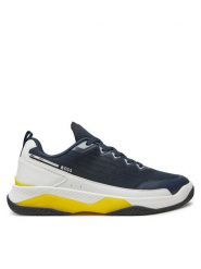 Boss Sneakersy Courtstride Tenn me 50523209 Niebieski. Niebieskie buty sportowe casual Boss, bez wzorów, z materiału, bez zapięcia. Za 669.99 zł.
