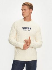 Guess Sweter M4BR11 Z3HA2 Beżowy Regular Fit. Brązowe swetry rozpinane Guess, m, z aplikacjami, z syntetyku, bez kołnierzyka, bez ramiączek. Za 479.99 zł.