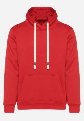Czerwona Bluza z Bawełną Kapturem i Kieszenią Typu Kangurek Norrise. Czerwone bluzy z kapturem Born2be, l, bez wzorów, z bawełny. Za 79.99 zł.