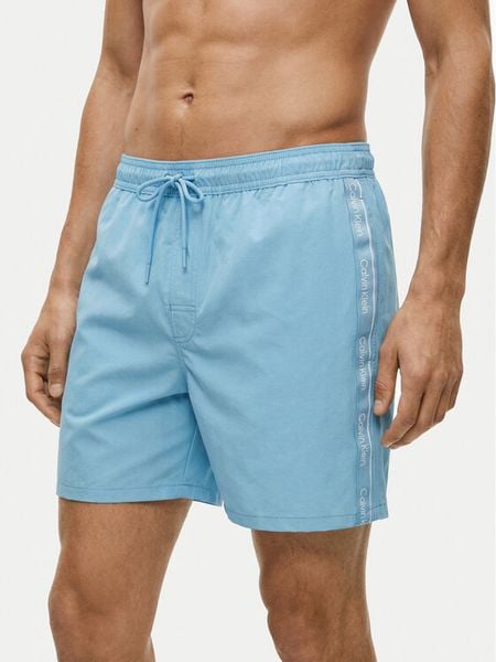 Calvin Klein Swimwear Szorty kąpielowe LV00N61002 Błękitny Regular Fit. Niebieskie kąpielówki Calvin Klein Swimwear, l, bez wzorów, z syntetyku. Za 214.99 zł.