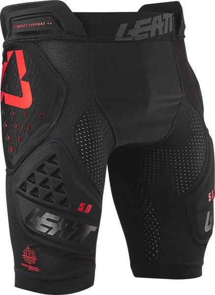 Spodenki z ochraniaczem LEATT Impact Shorts 3DF 5.0. Czarne spodenki rowerowe LEATT, l, bez wzorów, z materiału, rowerowe. Za 589.99 zł.