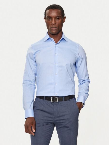 Michael Kors Koszula MK0DS01294 Niebieski Slim Fit. Niebieskie koszule Michael Kors, m, bez wzorów, z bawełny, bez kołnierzyka, bez ramiączek. Za 219.99 zł.