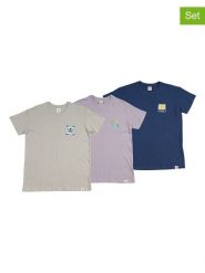 The Time of Bocha Koszulki (3 szt.) w kolorze granatowym, fioletowym i szarym rozmiar: XL. Niebieskie bezrękawniki The Time of Bocha, xl, bez wzorów, z bawełny, bez kołnierzyka, bez ramiączek. Za 126.99 zł.