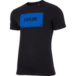 T-shirt męski TSM009 - głęboka czerń. T-shirty 4F, m, bez wzorów, bez kołnierzyka, bez ramiączek. W wyprzedaży za 34.99 zł.