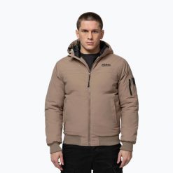 Kurtka zimowa męska Pitbull Balboa 2 Hooded. Brązowe kurtki PITBULL, na zimę, l, bez wzorów, z materiału, bez kaptura. Za 329.99 zł.