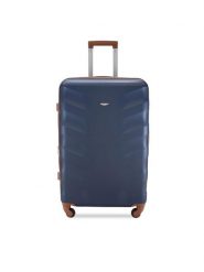 Semi Line Walizka średnia T5706-2 Granatowy. Niebieskie walizki Semi-line, bez wzorów, z tworzywa sztucznego, średnie. Za 229.99 zł.