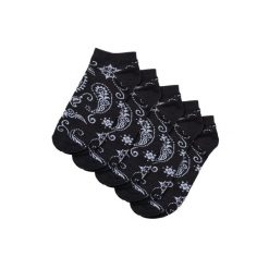 Skarpety Męskie Bandana Print NoShow (zestaw 5 Sztuk). Czarne skarpety Urban Classics, bez wzorów. Za 75.99 zł.