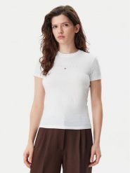Tommy Jeans T-Shirt Tonal Linear DW0DW20315 Écru Slim Fit. Białe bluzy z kapturem Tommy Jeans, s, bez wzorów, z bawełny, bez kaptura. Za 93.99 zł.