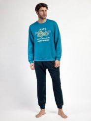 Lois Piżama "Snow" w kolorze niebiesko-granatowym rozmiar: XXL. Niebieskie piżamy Lois, xxl, bez wzorów, bez ramiączek. Za 165.99 zł.