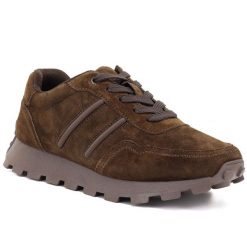 Skórzane półbuty sneakersy platformy brązowy S.Barski. Brązowe buty sportowe casual S.Barski, bez wzorów, ze skóry, bez zapięcia. Za 209.99 zł.