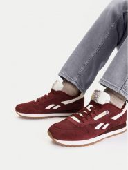 Reebok Sneakersy EO-CLASSIC LEATHER RIPPLE 100279098 Bordowy. Czerwone buty sportowe casual Reebok, bez wzorów, ze skóry, bez zapięcia. Za 329.99 zł.
