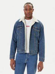 Levi's® Kurtka jeansowa Type III Sherpa 16365-0292 Niebieski Regular Fit. Niebieskie kurtki m, bez wzorów, z bawełny, bez kaptura. Za 639.99 zł.