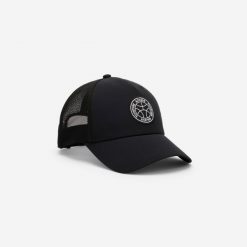 Czapka z daszkiem fitness Domyos. Czarne czapki z daszkiem DOMYOS, bez wzorów, z materiału. Za 39.99 zł.