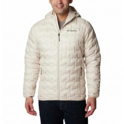 Kurtka Turystyczna Puchowa Męska Columbia Delta Ridge Down Hooded Jacket. Zielone kurtki Columbia, m, bez wzorów, z puchu, bez kaptura. Za 484.68 zł.