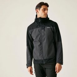 Kurtka turystyczna przeciwdeszczowa męska Highton Stretch wodoodporna. Zielone kurtki Regatta, m, bez wzorów, z tkaniny, bez kaptura. W wyprzedaży za 329.99 zł.