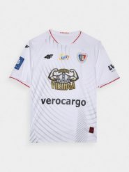 4F Koszulka klubowa wyjazdowa z sezonu 2023/24 męska 4F x Piast Gliwice - biała XL. Białe t-shirty 4F, m, bez wzorów, z dzianiny, bez kołnierzyka, bez ramiączek. W wyprzedaży za 149.99 zł.