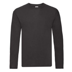 Oryginalna Koszulka Z Długim Rękawem Unisex Dla Dorosłych. Czarne bluzki z długim rękawem Fruit of the Loom, m, bez wzorów, bez kołnierzyka, bez ramiączek. Za 46.99 zł.
