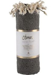 Ottoman Chusta hammam "Raute" w kolorze czarnym - 190 x 105 cm rozmiar: onesize. Czarne szaliki Ottoman, bez wzorów, z bawełny. Za 65.99 zł.