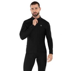 Męska kurtka rowerowa softshell Kolarstwo Siroko J1 Furkapass. Czarne kurtki SIROKO, m, bez wzorów, z materiału, bez kaptura. W wyprzedaży za 339.00 zł.