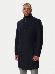 HUGO Płaszcz wełniany 50569223 Granatowy Regular Fit. Niebieskie płaszcze Hugo, na zimę, m, bez wzorów, z wełny, bez kaptura. Za 1,849.00 zł.