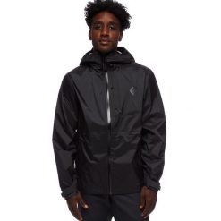 Kurtka Przeciwdeszczowa Męska Black Diamond Treeline Rain Shell. Czerwone kurtki Black Diamond, m, bez wzorów, bez kaptura. Za 387.99 zł.