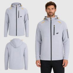BLUZA MĘSKA ROZPINANA 4F Z KAPTUREM M2239 KOLOR SZARY. Szare bluzy z kapturem 4F, l, bez wzorów, z materiału, z kapturem. Za 147.00 zł.