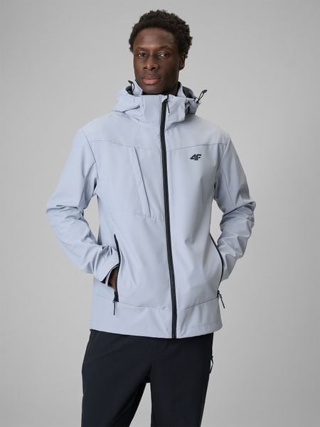 4F Kurtka softshell wiatroodporna membrana 5000 męska - szara M. Szare kurtki 4F, m, bez wzorów, z materiału, bez kaptura. Za 349.99 zł.