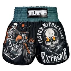 Spodenki treningowe TUFF The Skull Rider. Czarne krótkie spodenki sportowe TUFF, bez wzorów, sportowe. Za 149.00 zł.