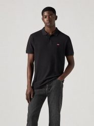 Levi's Koszulka polo w kolorze czarnym rozmiar: L. Czarne koszulki polo Levi's®, l, bez wzorów, z bawełny, bez kołnierzyka, bez ramiączek. Za 135.17 zł.
