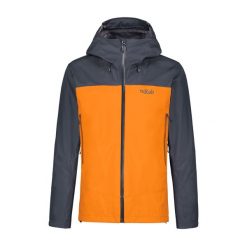 Kurtka przeciwdeszczowa z membraną męska Rab Arc Eco. Brązowe kurtki RAB, m, bez wzorów, bez kaptura. Za 529.99 zł.