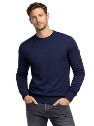 Geographical Norway Sweter "Famballe" w kolorze granatowym rozmiar: XXL. Niebieskie swetry nierozpinane Geographical Norway, xxl, bez wzorów, z bawełny, bez kołnierzyka, bez ramiączek. Za 92.21 zł.