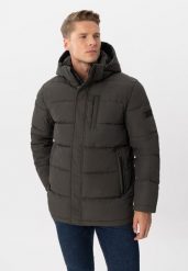 Pikowana kurtka zimowa J-GILBERT. Brązowe kurtki Volcano, na zimę, m, bez wzorów, z materiału, bez kaptura. Za 389.99 zł.
