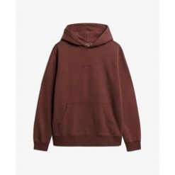 Bluza z kapturem i mikro logo Superdry. Brązowe bluzy Superdry, m, bez wzorów, z kapturem. Za 342.35 zł.