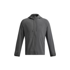 Kurtka przeciwwiatrowa Under Armour UA Stretch Woven - Szara. Czarne kurtki Under Armour, l, bez wzorów, z materiału, z kapturem. Za 378.20 zł.