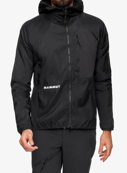 Kurtka przeciwwiatrowa Mammut Eiger Nordwand Advanced WB Hooded Jacket. Czarne kurtki Mammut, l, bez wzorów, z elastanu, trekkingowe. Za 945.99 zł.