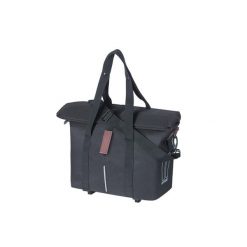 Miejska torba rowerowa na hak MIK-KF, czarna. Czarne torby na ramię BASIL, bez wzorów, z materiału, na ramię, bez dodatków. Za 323.95 zł.