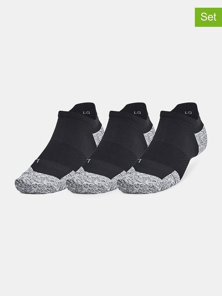 Under Armour Skarpety sportowe (3 pary) "Run Cushion" w kolorze czarnym rozmiar: L. Czarne skarpetki sportowe Under Armour, bez wzorów. Za 84.99 zł.