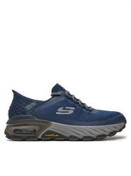 Skechers Sneakersy Slip-ins: Max Protect - Assembly 237309/NVY Granatowy. Niebieskie buty sportowe casual Skechers, bez wzorów, z materiału, bez zapięcia. Za 409.99 zł.