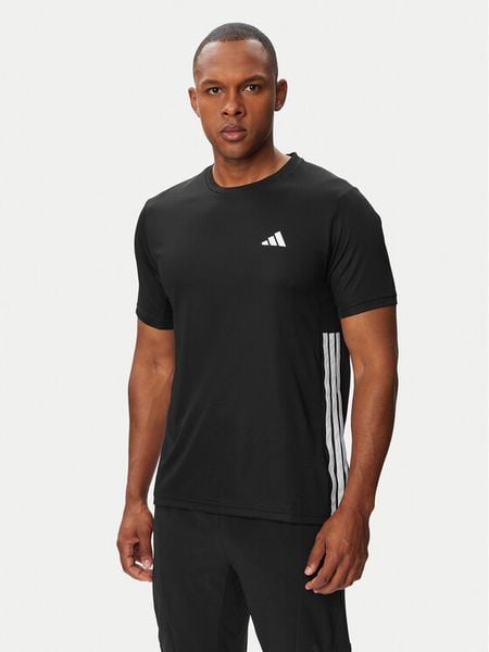 Adidas T-Shirt Workout Essentials Base 3-Stripes KA3452 Czarny Regular Fit. Czarne t-shirty sportowe Adidas, bez wzorów, z syntetyku, bez ramiączek, na fitness i siłownię. Za 109.99 zł.